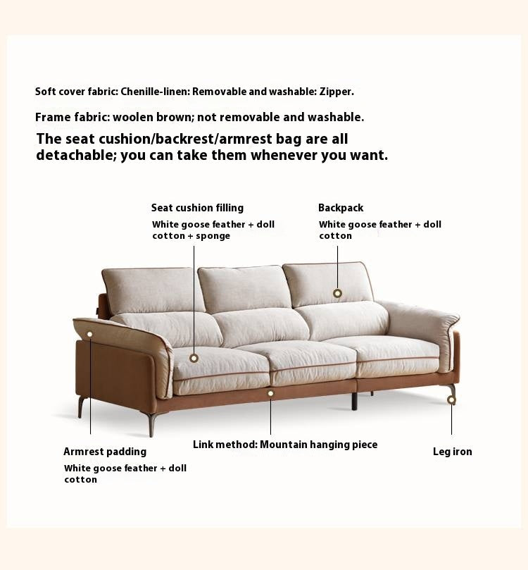 Pine Modern Style High Back Sofa