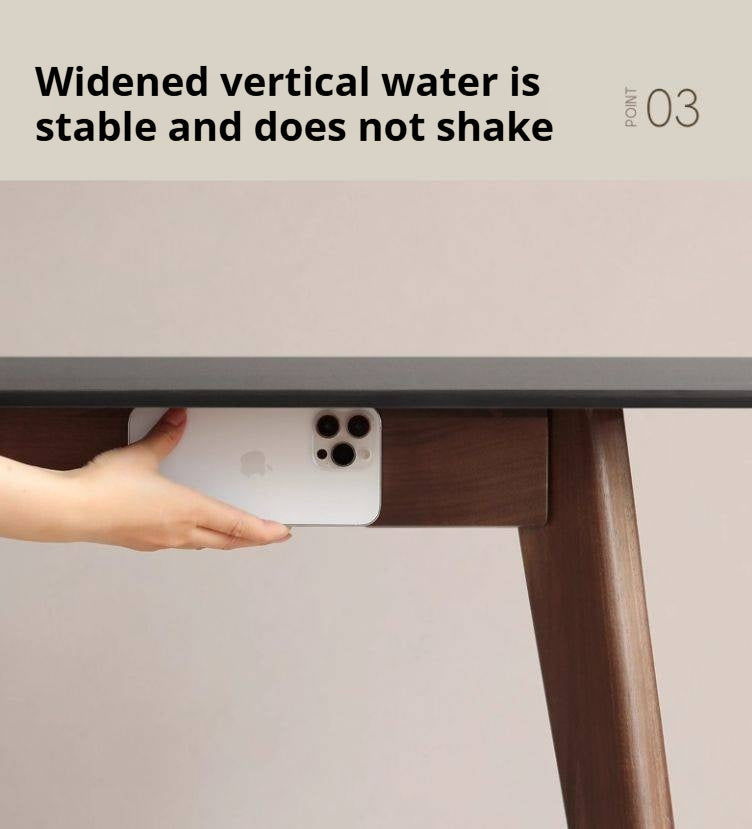 Black Walnut Solid Wood Modern Rock Plate Dining Table