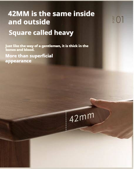 Black Walnut Solid Wood Wabi Sabi Style Large Board Dining Table