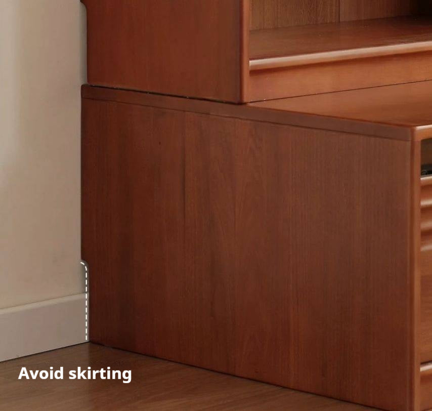 Poplar Solid Wood Combination Bookshelf Antique Style