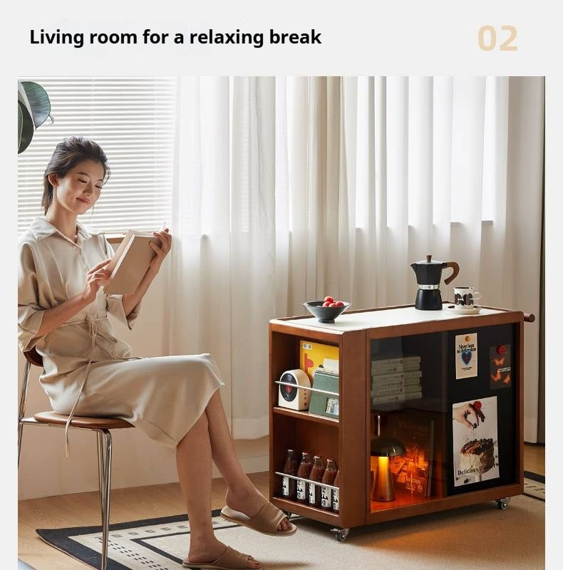 Poplar Solid Wood Middle-Aged Style Side Table