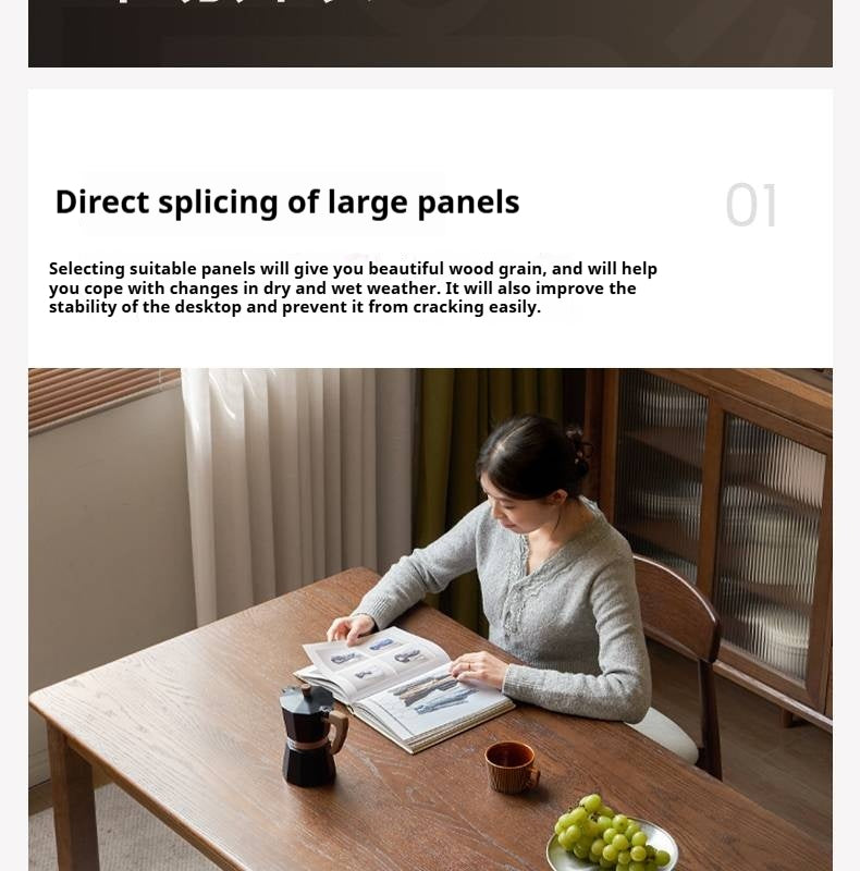 Oak Solid Wood Modern Dining  Table