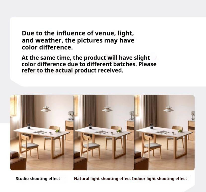 Ash, Oak Solid Wood Rock Board Dining Table