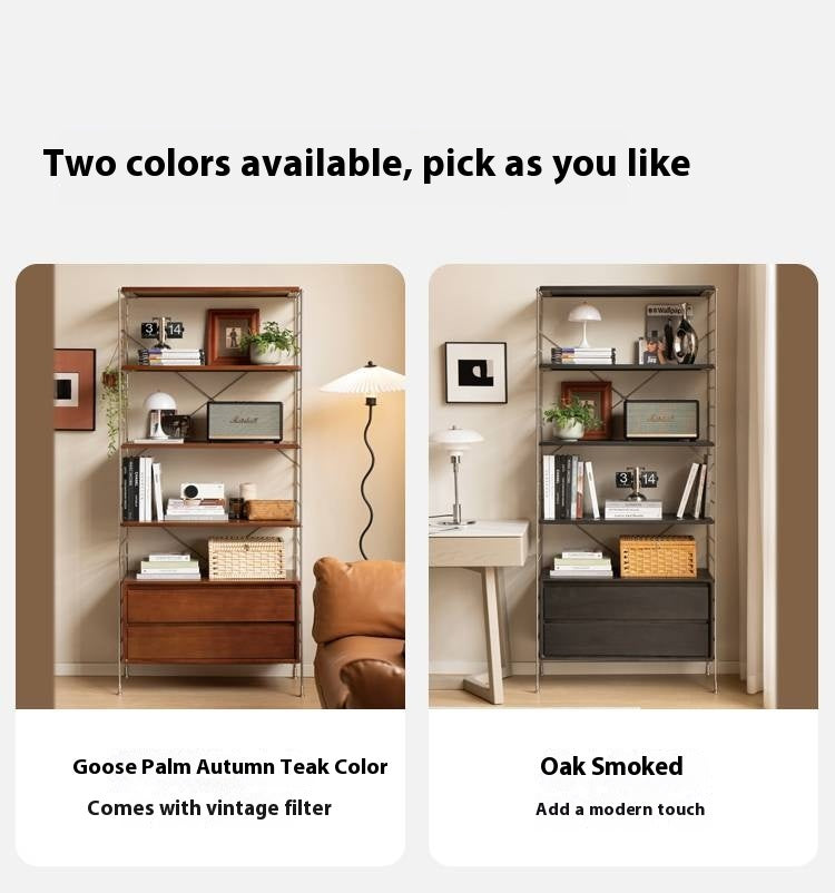 Oak Solid Wood Retro Style Side Cabinet