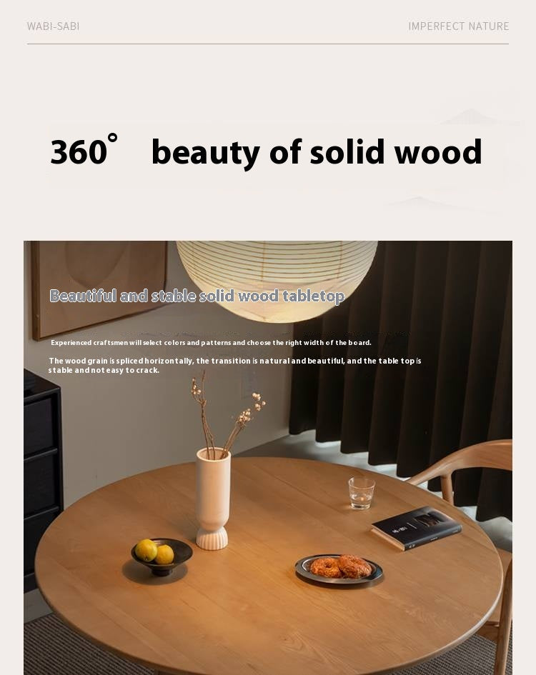 Ash Solid Wood Round Dining Table