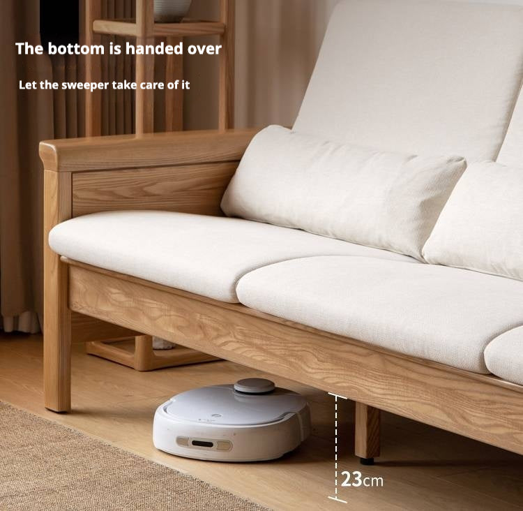 Ash Solid Wood Dual-purpose Fabric Sofa.