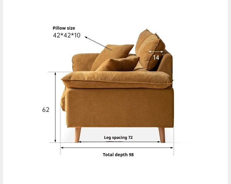 Fabric Sofa Simple High Backrest-