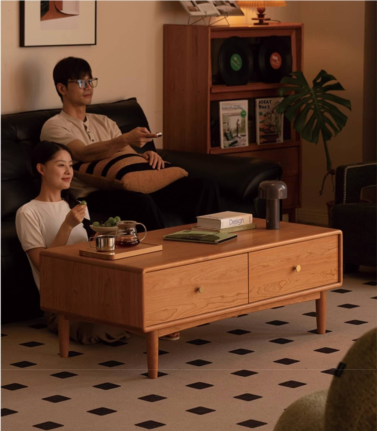 Cherry Solid Wood Medieval Style Coffee Table