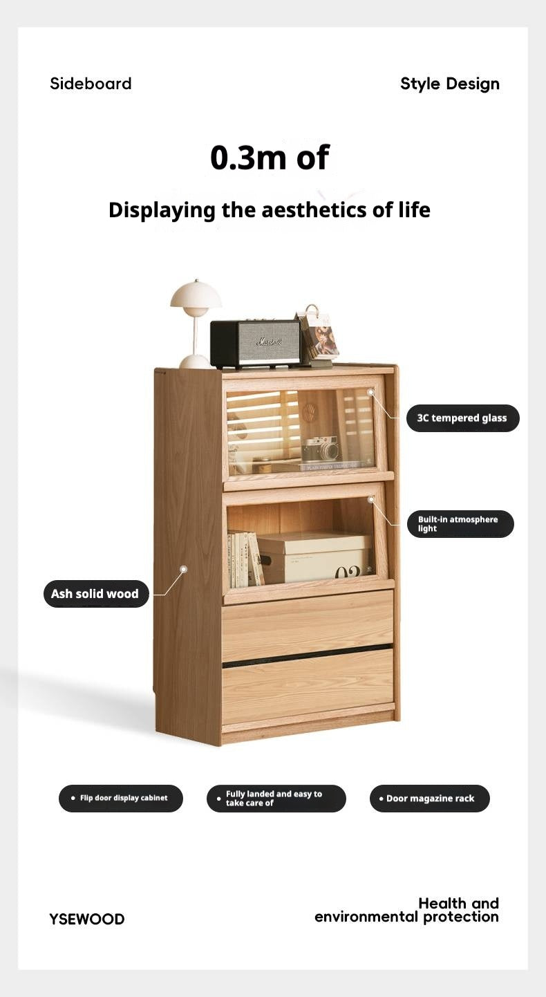 Ash Solid Wood Modern Side Cabinet