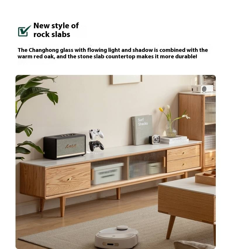 Oak Solid Wood Modern TV Cabinet