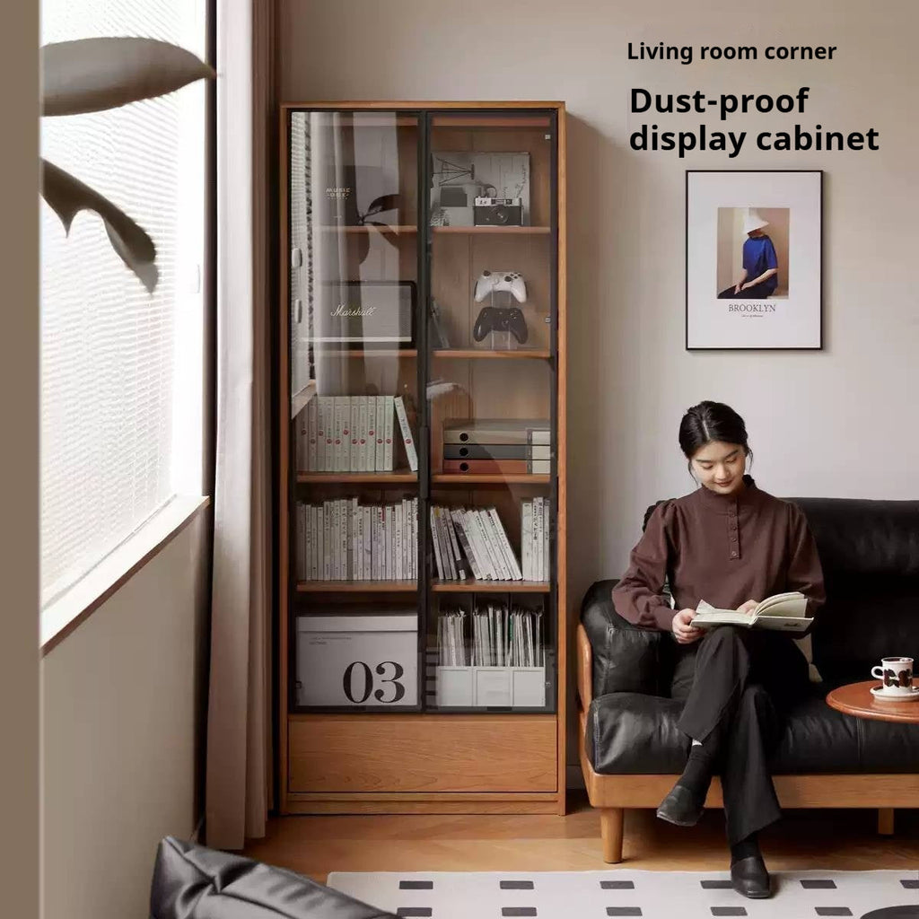 Cherry Solid Wood Bookcase Cabinet Display