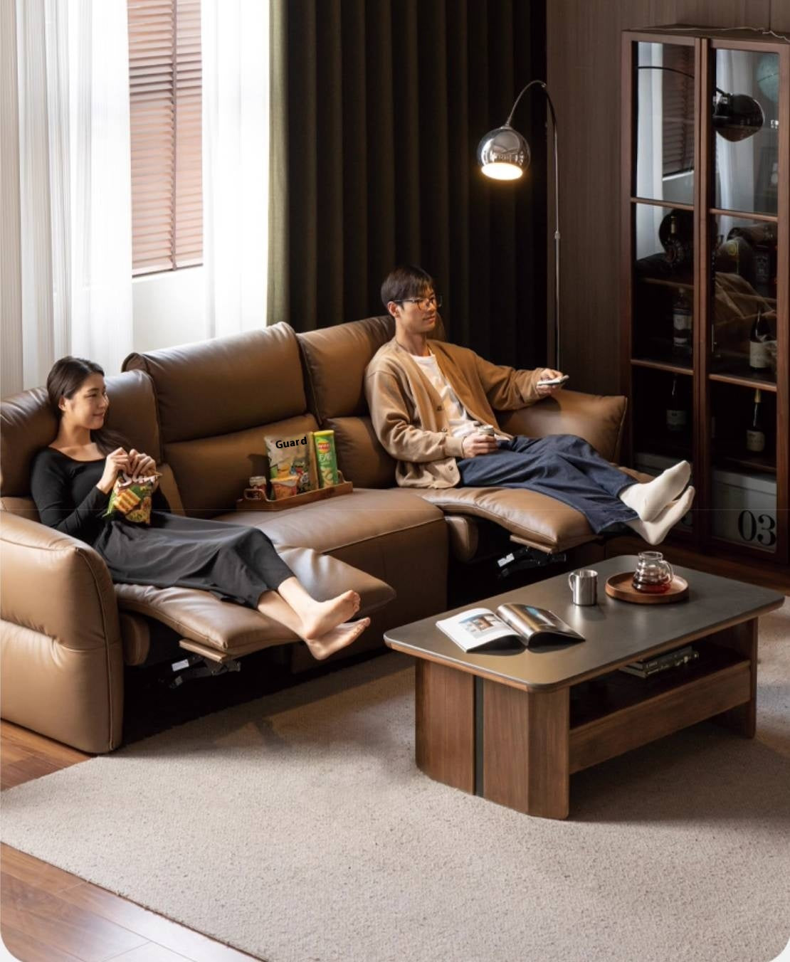 Black Walnut Solid Wood Rock Plate Coffee Table