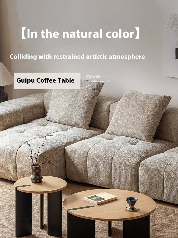 Ash Solid Wood Wabi Sabi Style Creative Coffee Table