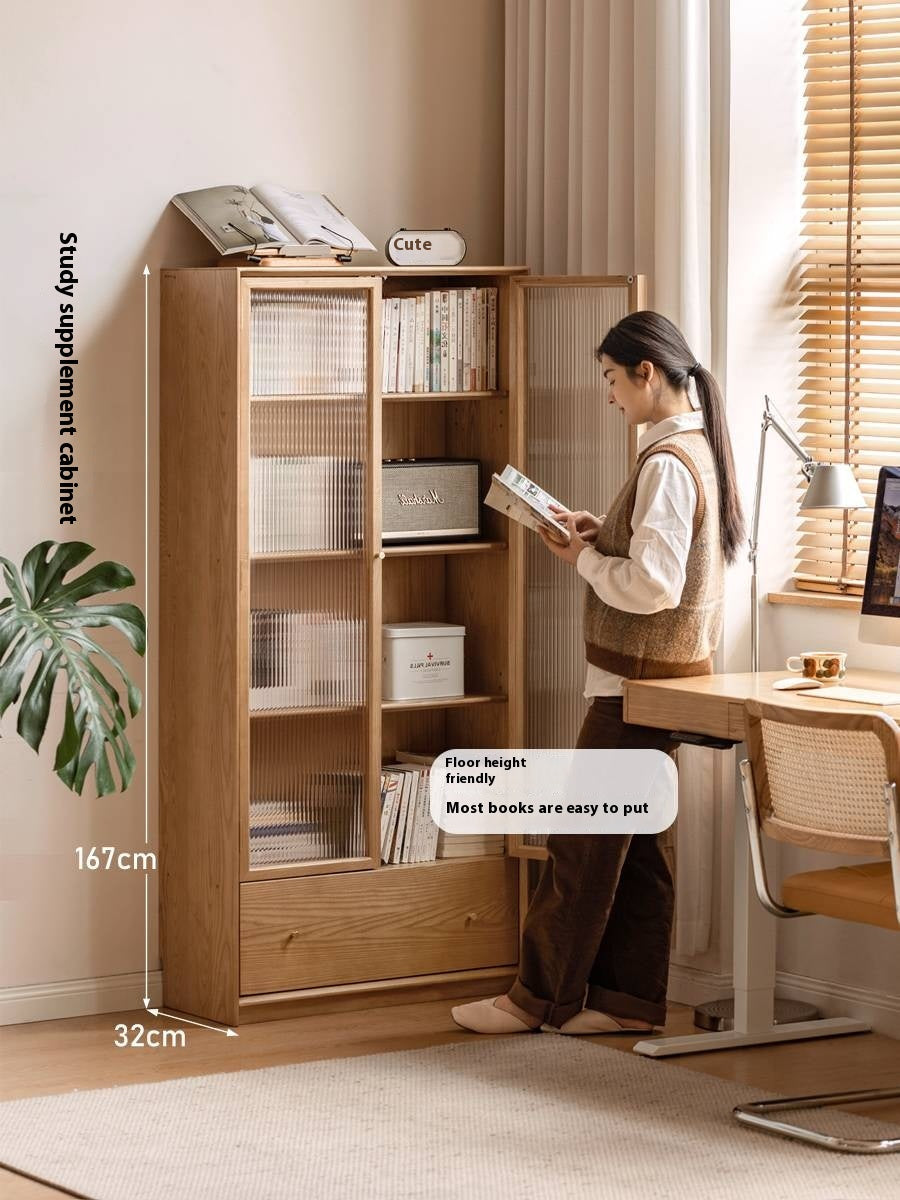 Ash Solid Wood Side Modern Style Cabinet Combination