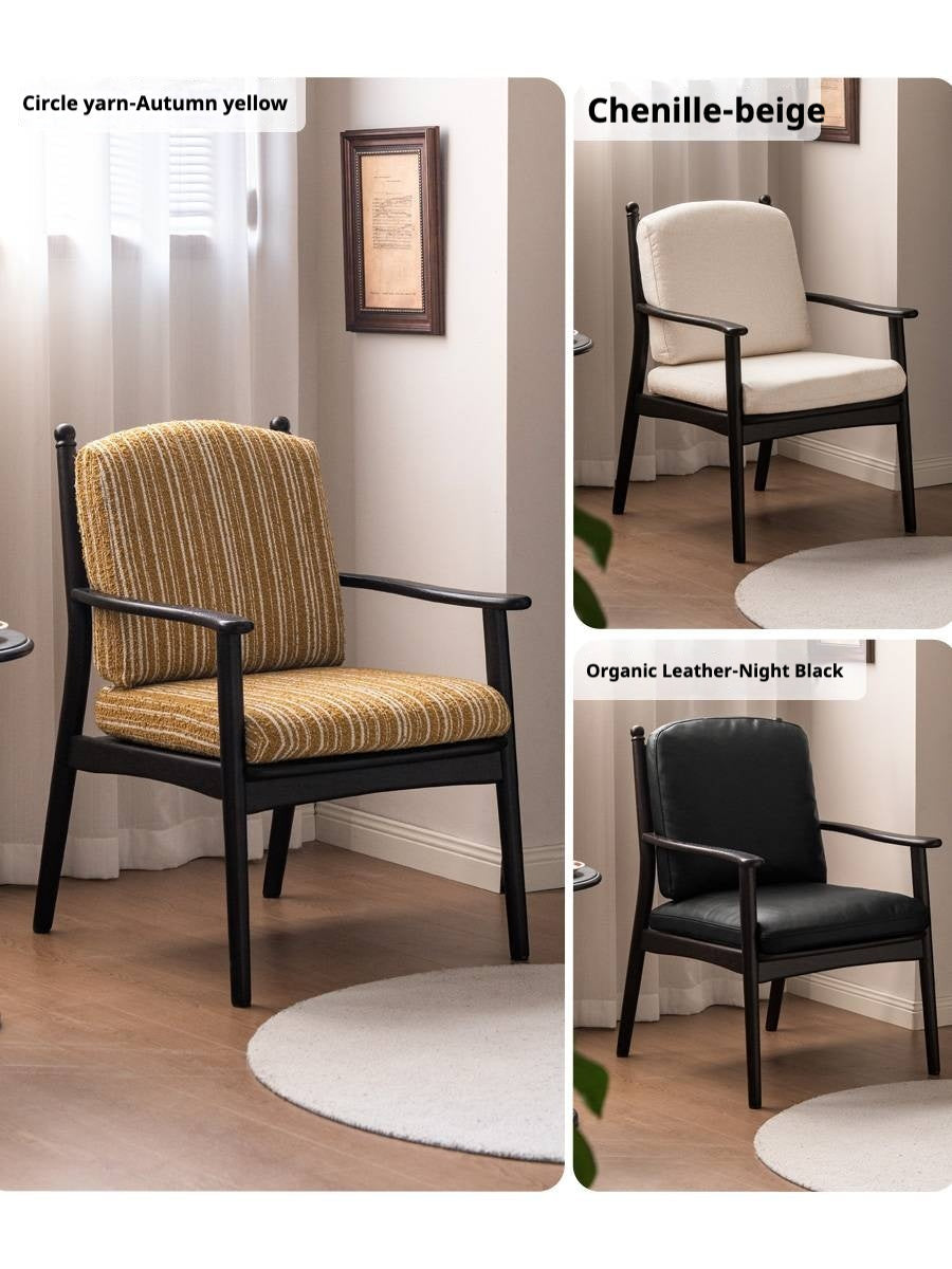 Ash Solid Wood Antique Style Soft Armchair