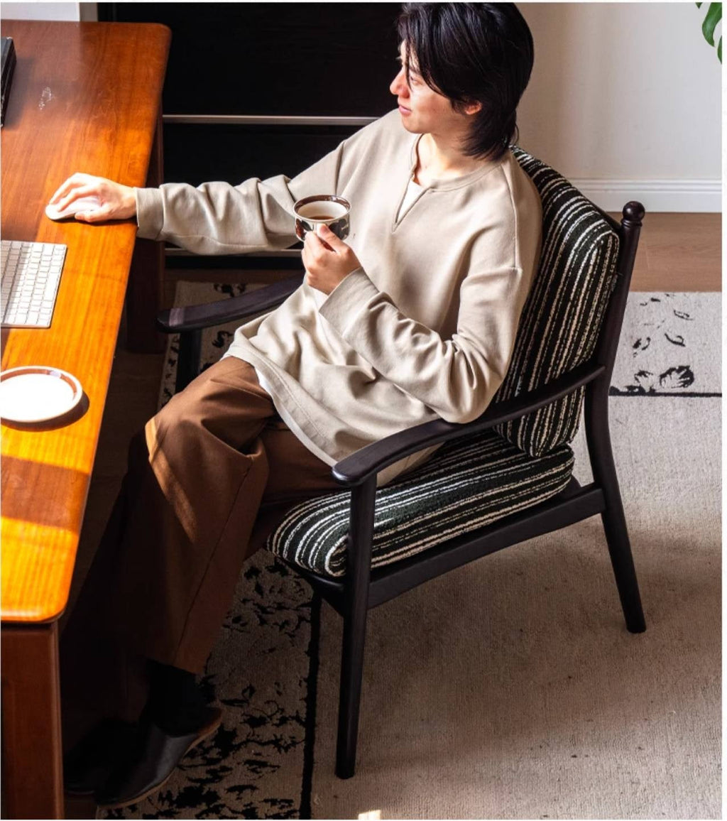 Ash Solid Wood French Retro Armchair