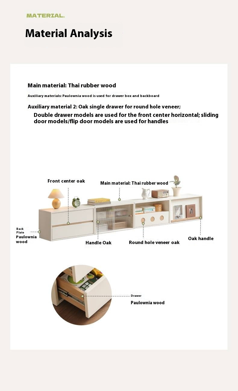 Rubber, Oak Solid wood Module Combination TV Stand.