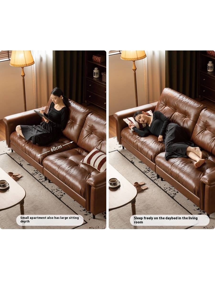 Leather American Retro Style Sofa