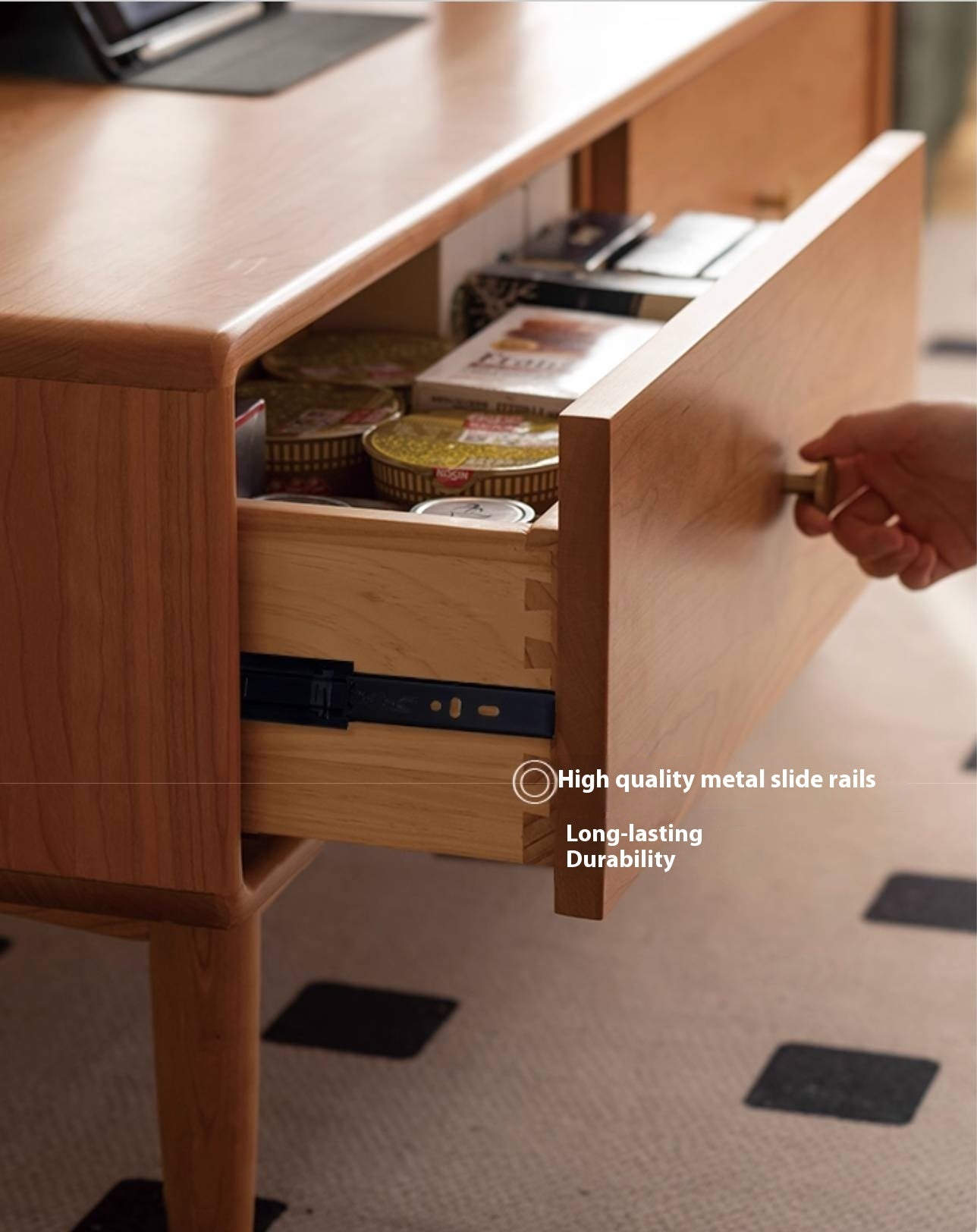 Cherry Solid Wood Medieval Style Coffee Table