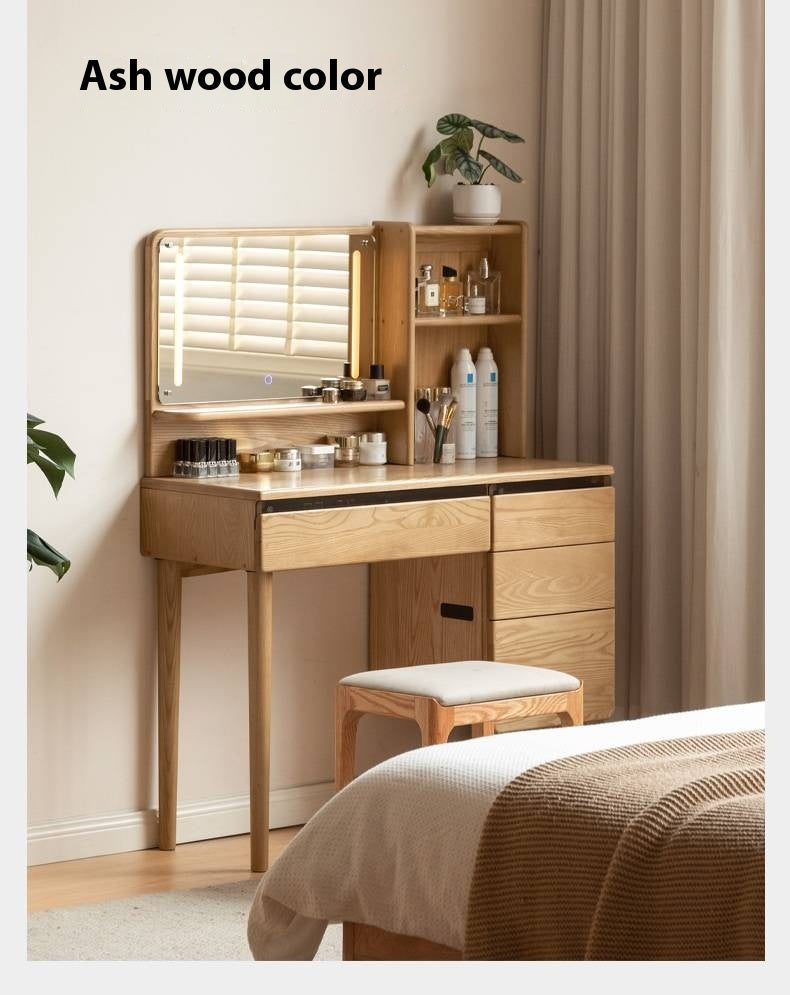 Ash Solid Wood Multifunctional Modern Dressing Table