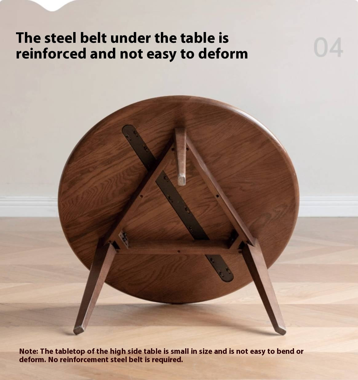 Oak, Solid Rubberwood Round Coffee Table Combination