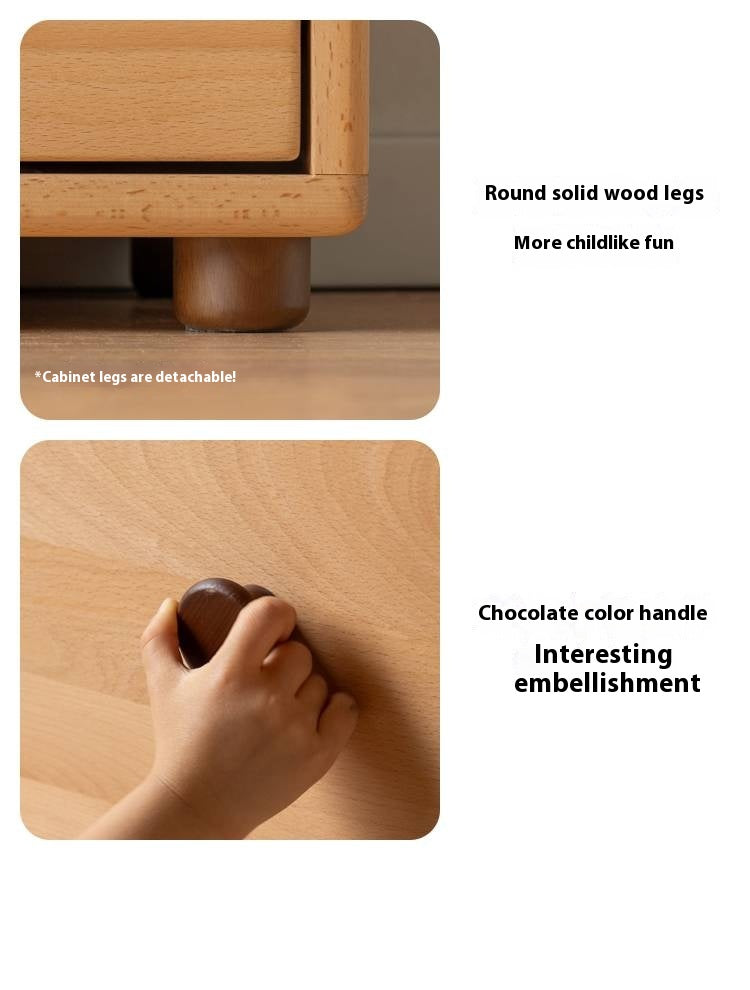 Beech Solid Wood Children's Bucket Cabinet