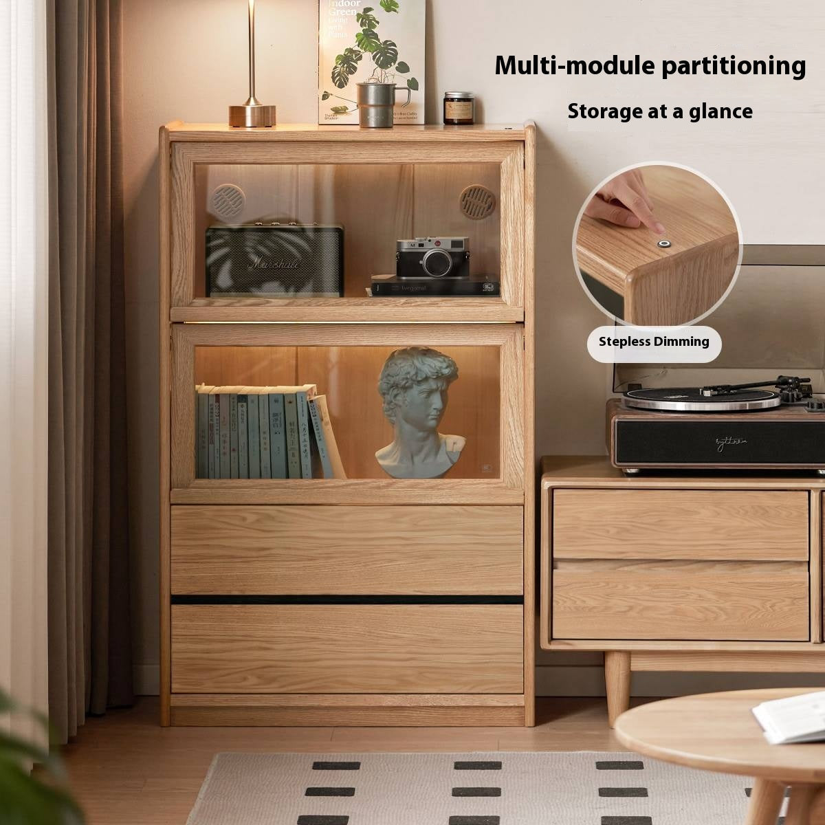 Ash Solid Wood Modern Side Cabinet