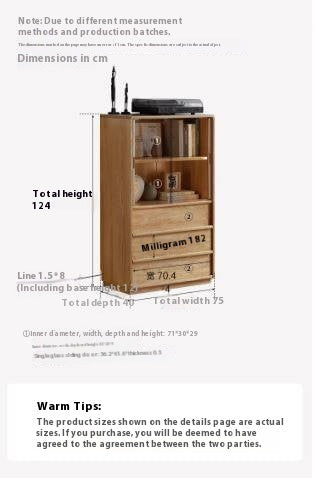 Oak Solid Wood Modern Side Cabinet