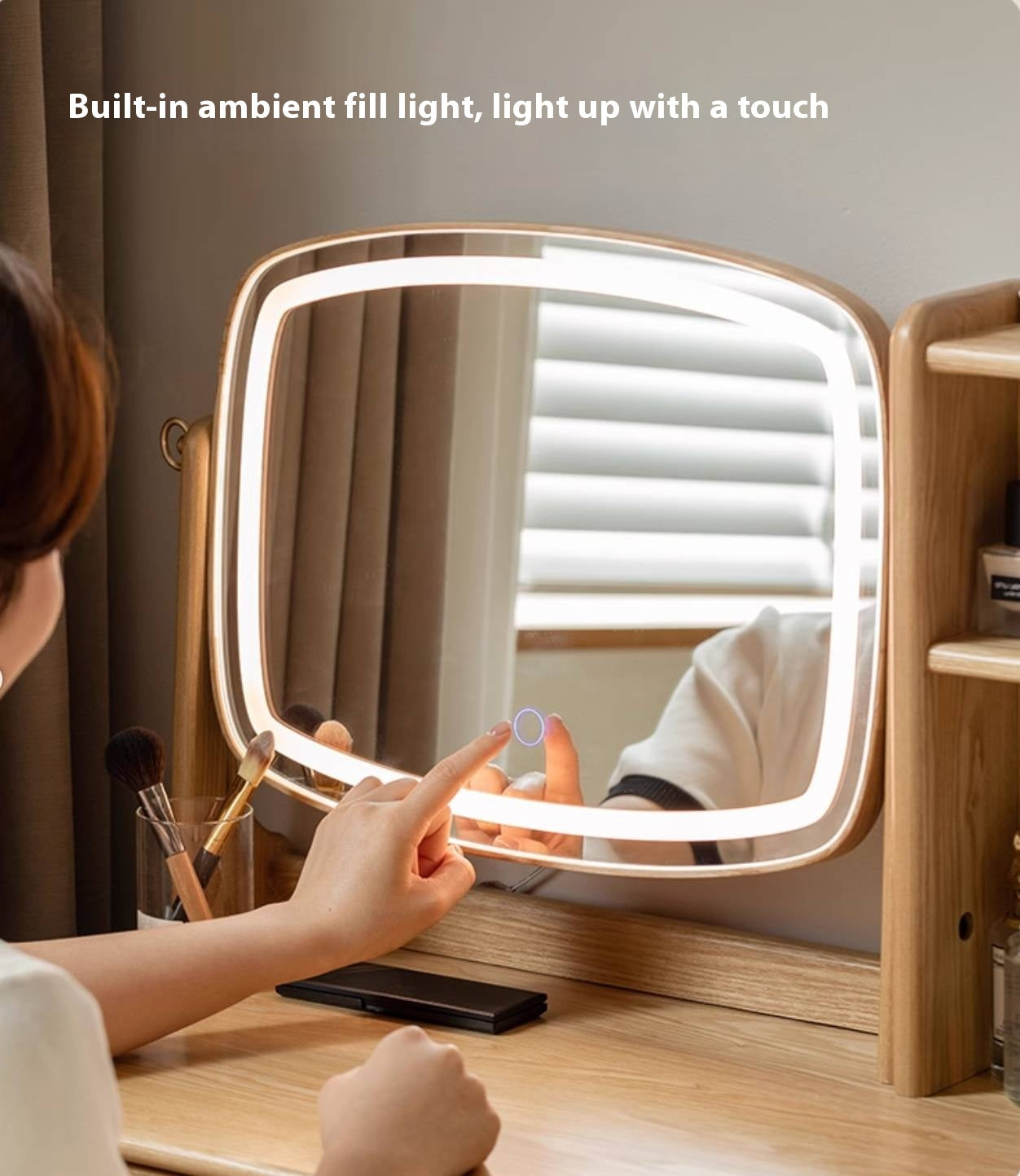 Ash Solid Wood Modern Style Dressing Table Multi Functional