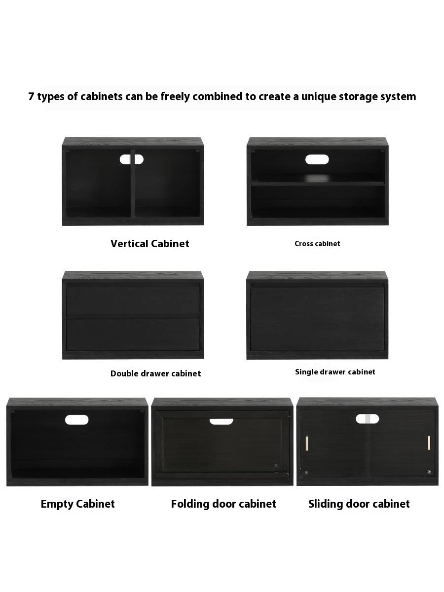 Oak Solid Wood TV Stand Combination Bookcase