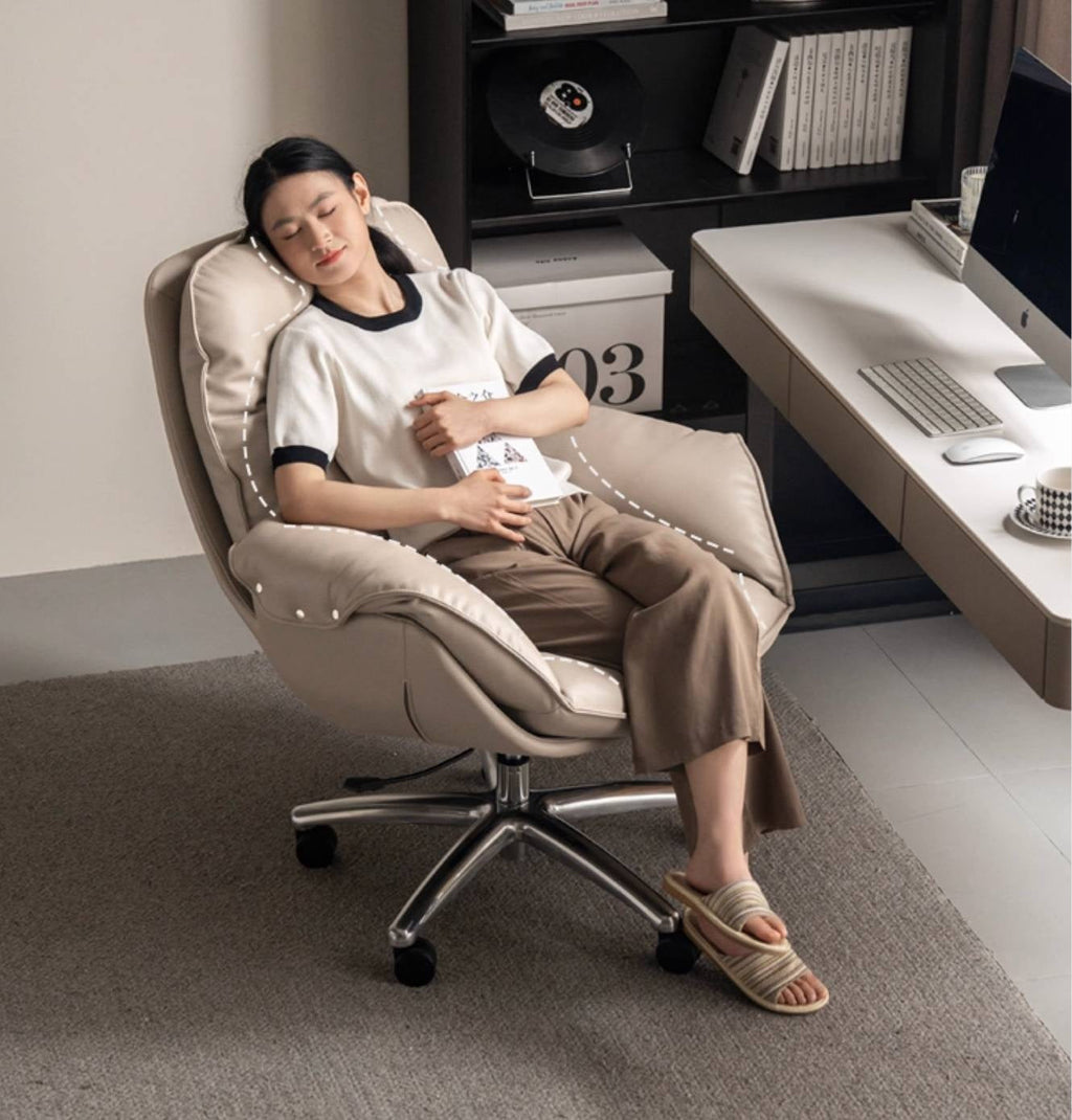 Leather Leisure Rotating Office Armchair