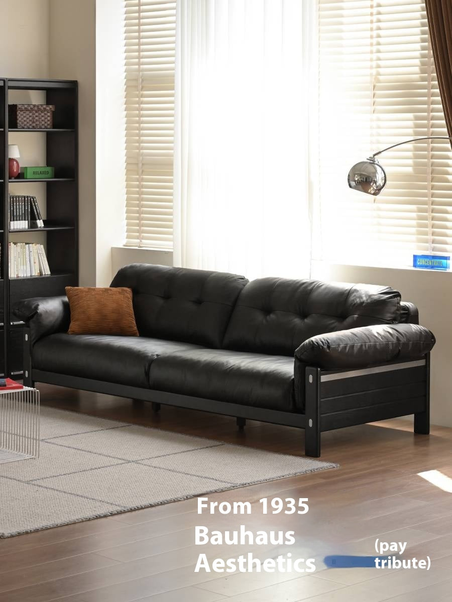 Ash Solid Wood Fabric, Leather Sofa
