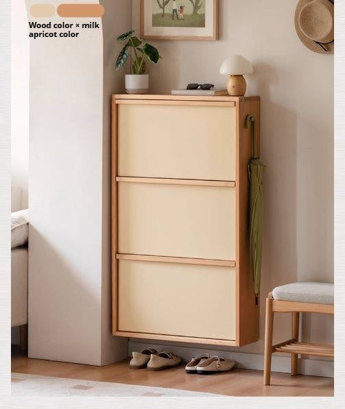 Beech Solid Wood Shoe Cabinet Hallway Cabinet