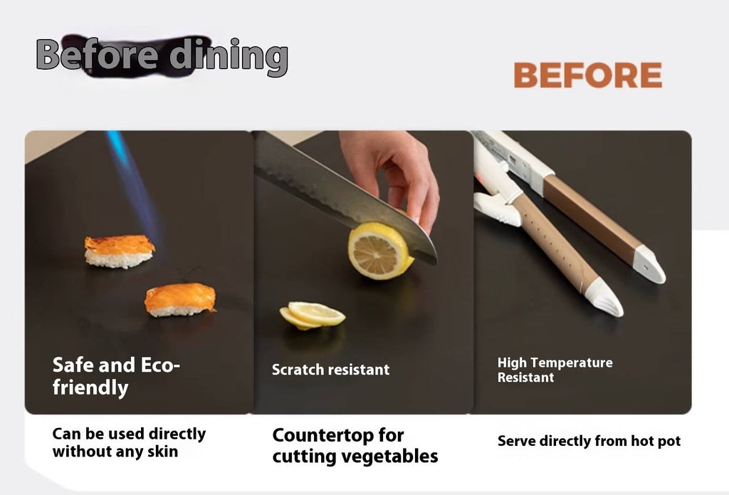 Cherry Solid Wood Rock Board Dining Table