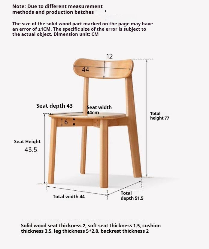 Beech, Oak Solid Wood Modern Dining Chairs