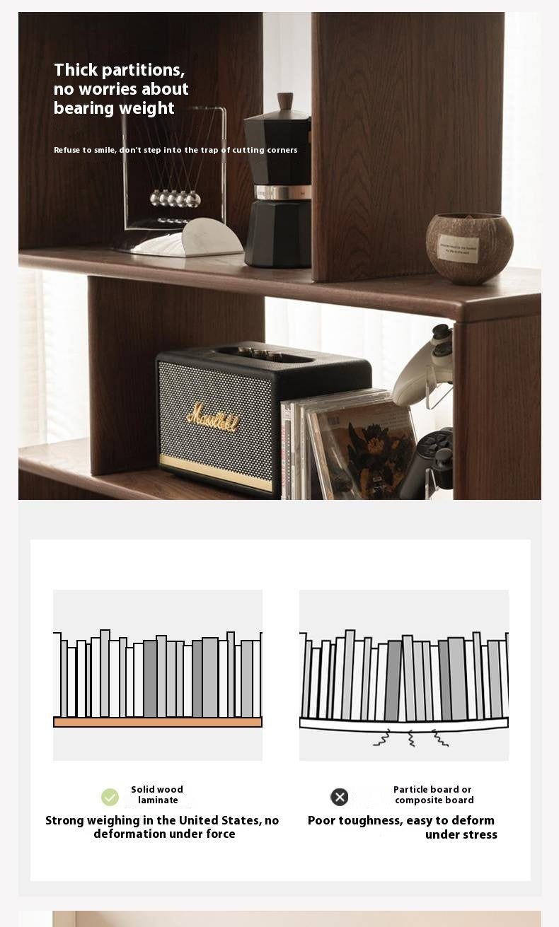 Oak Solid Wood Partition Rack Antique Shelf