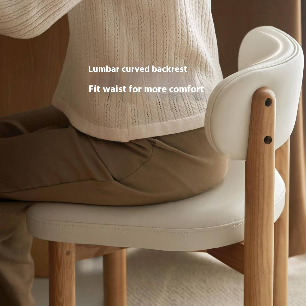 Ash Solid Wood Modern Makeup Stool