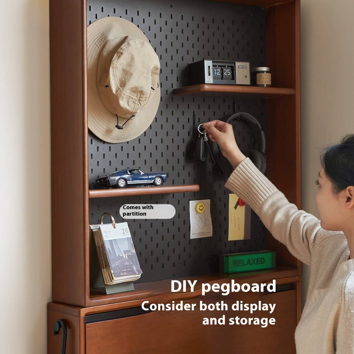 Poplar Solid Wood Middle-Age Ultra-Thin Shoe Cabinet