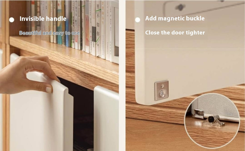 Oak Solid Wood Cream Style Bookcase