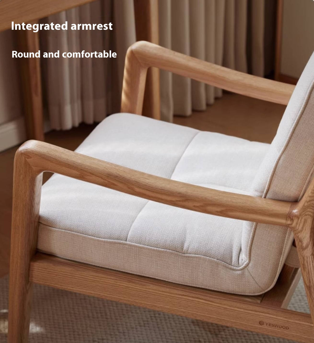 Oak Solid Wood Modern and Simple Armchair