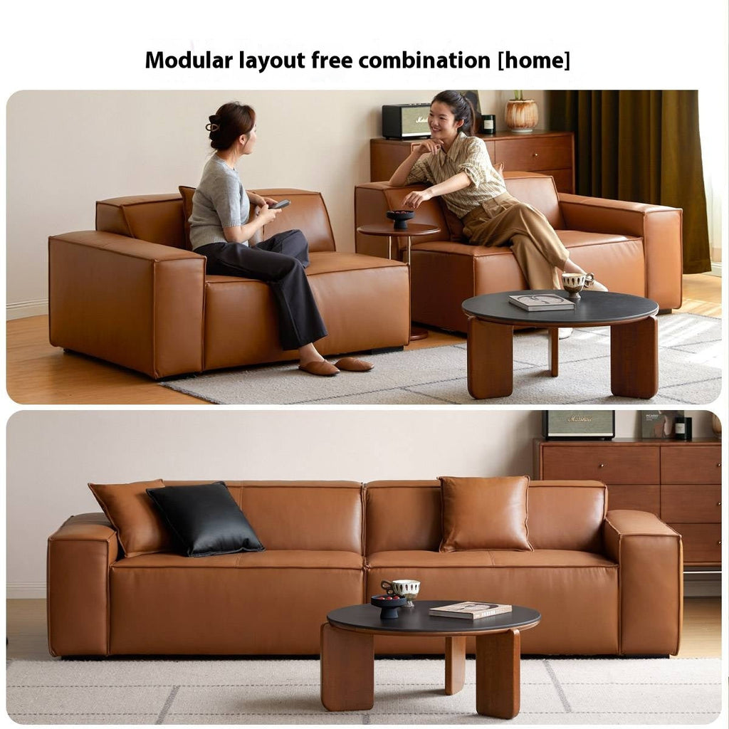 Leather Italian Light Luxury Sofa