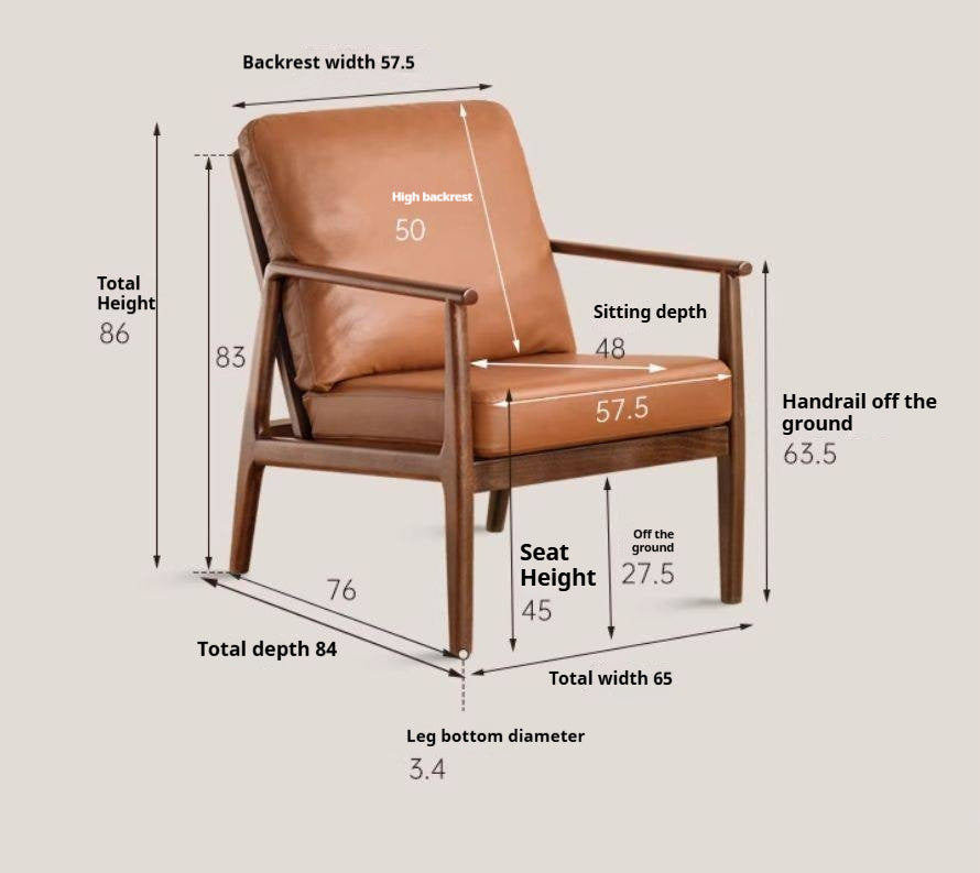 Sandalwood Solid Wood Modern Sofa Chair