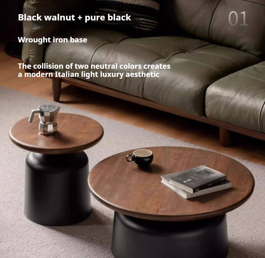 Black Walnut Solid Wood Italian Light Luxury Tea Table