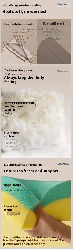 Ash Solid Wood Fabric, Leather Sofa