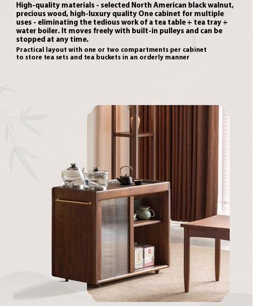 Black Walnut Solid Wood Tea Cabinet