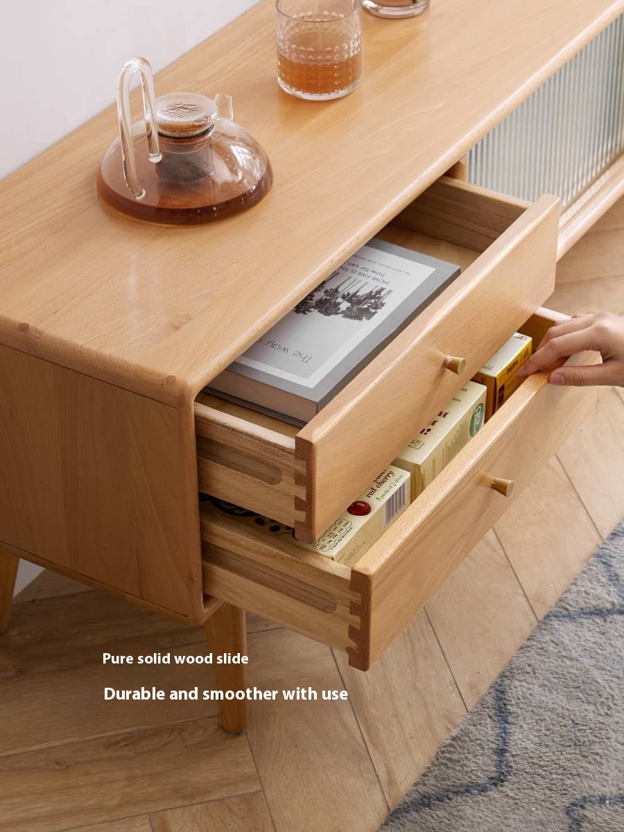 European Beech Solid Wood Floor TV Stand