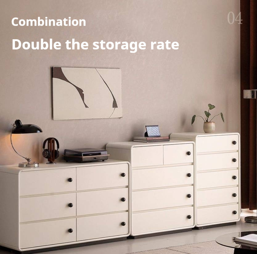 Solid Rubberwood Modern Drawer Chest