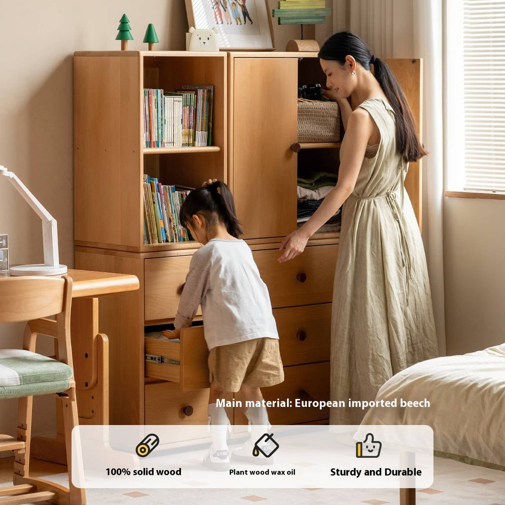 Beech Solid Wood Children's Bucket Cabinet