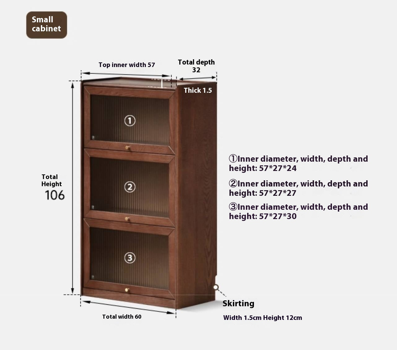 Oak Solid Wood Modern Glass Bookcase Combination