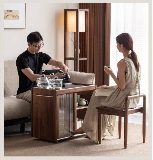 Black Walnut Solid Wood Tea Cabinet